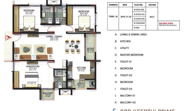 3bhk floor plan