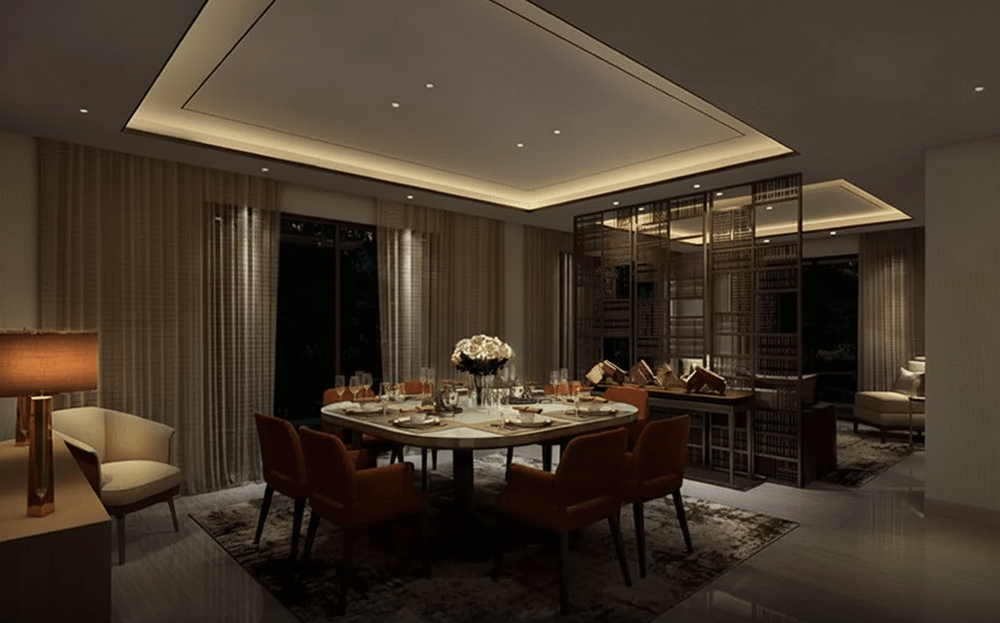 Lavish dining space in Adarsh Palm Acres