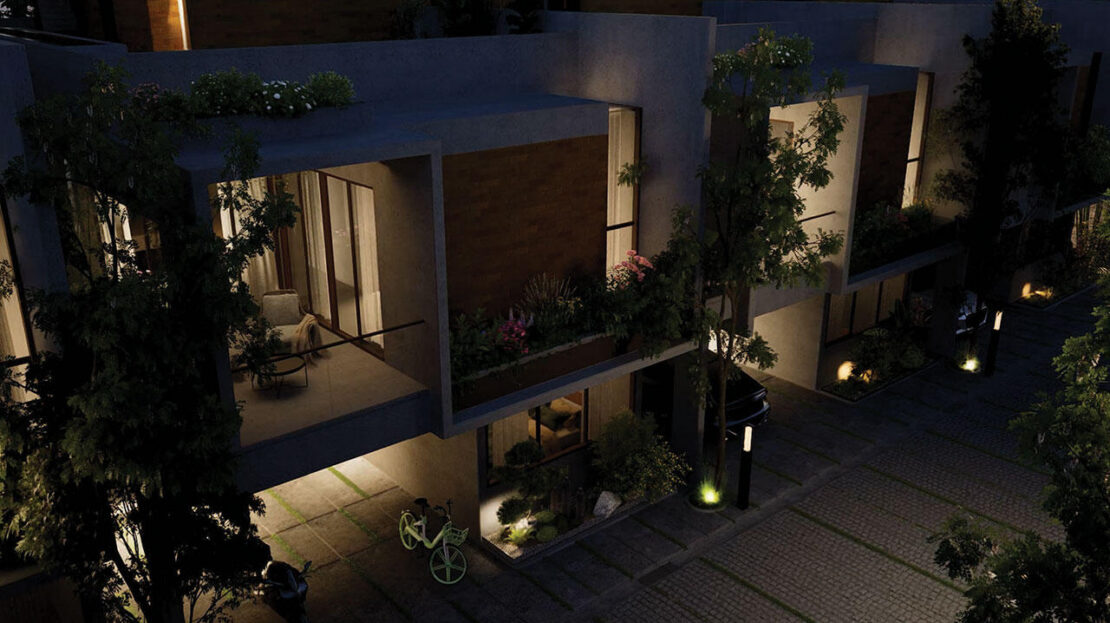 Night View of Gravity Smera Gardens in Electronic City